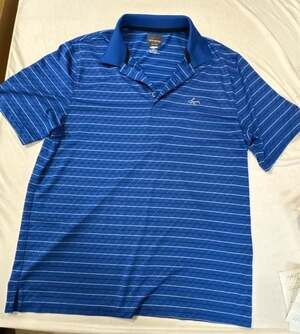 N448 Greg Norman for Tasso Elba PlayDry Striped Golf Polo Shirt Size L